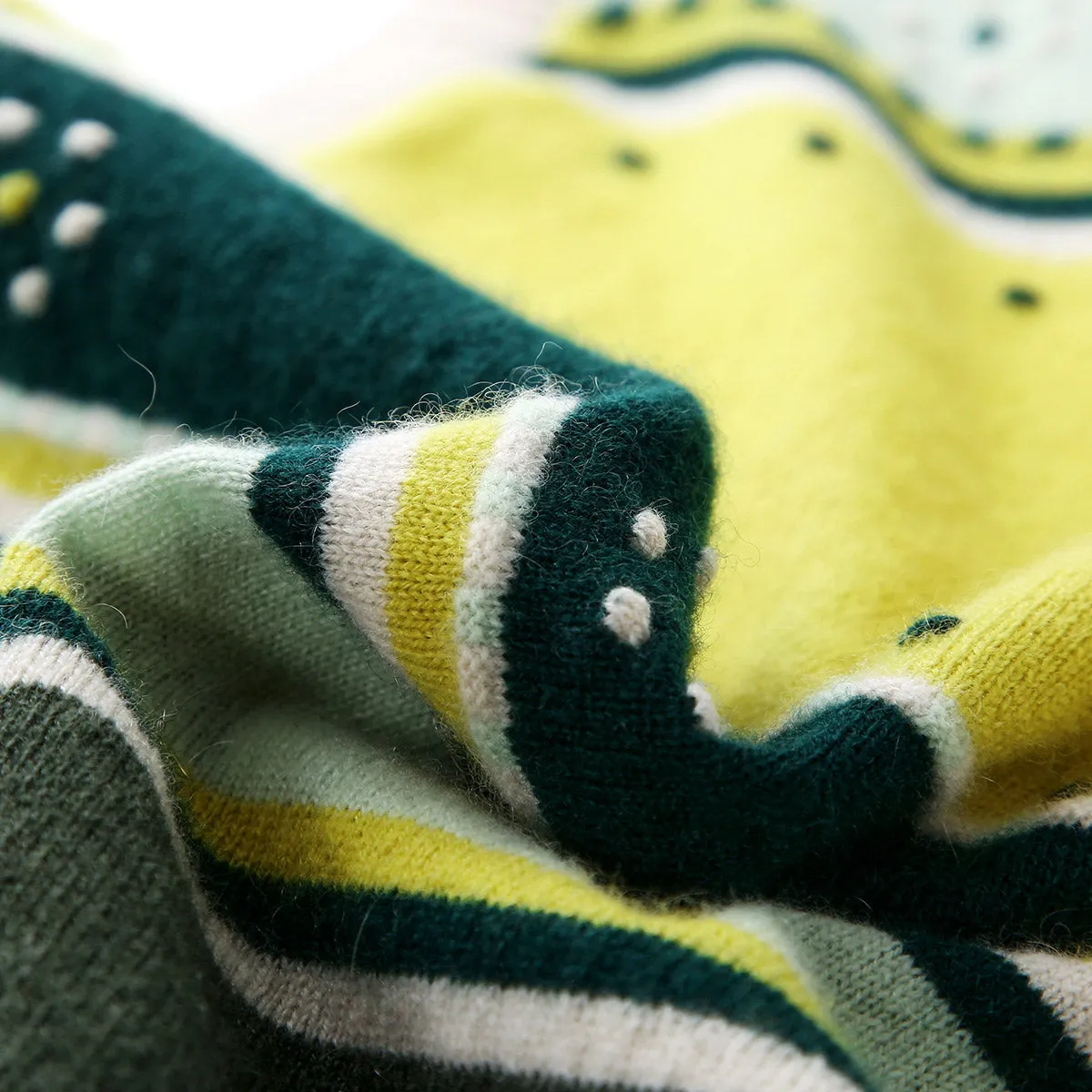 100% Cashmere Colorful Geometric Knit Vest