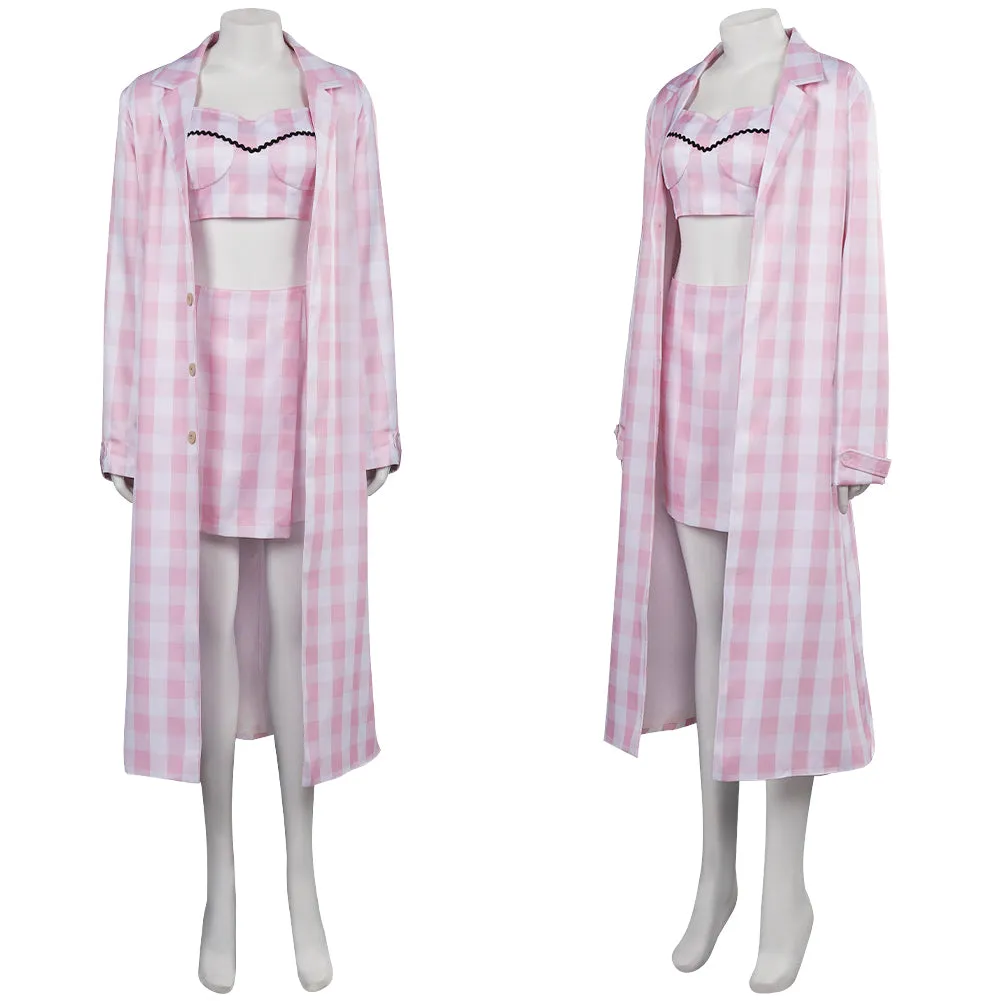 2023 Margot Robbie Pink Dress Outfits Halloween Carnival Suit Cosplay Costume