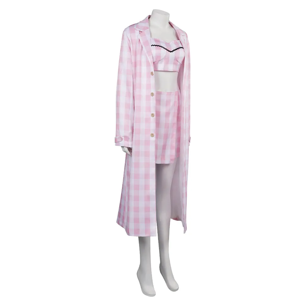 2023 Margot Robbie Pink Dress Outfits Halloween Carnival Suit Cosplay Costume
