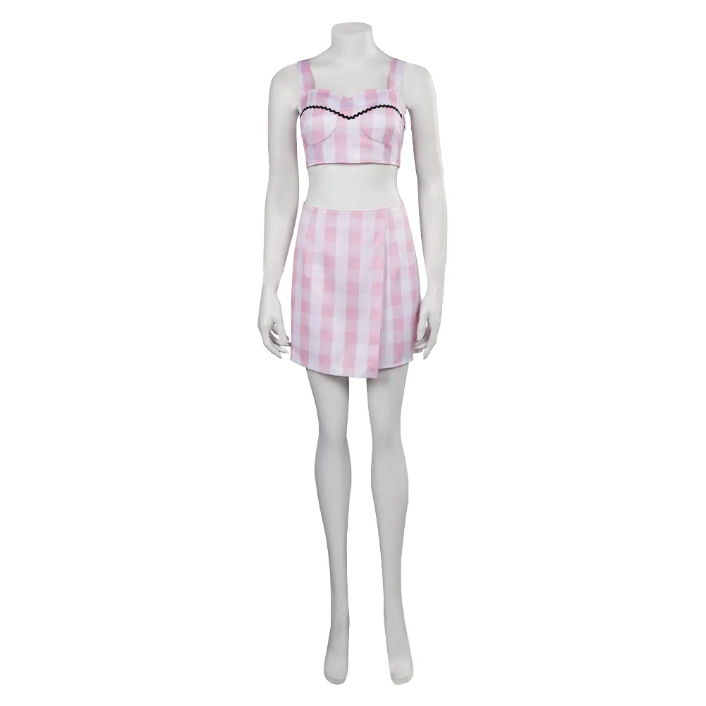 2023 Margot Robbie Pink Dress Outfits Halloween Carnival Suit Cosplay Costume