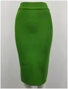 60CM Knee Length Stretch Bandage Skirts Women Candy Color Bodycon Pencil Skirt Ladies Elegant Office Business Formal XL XXL