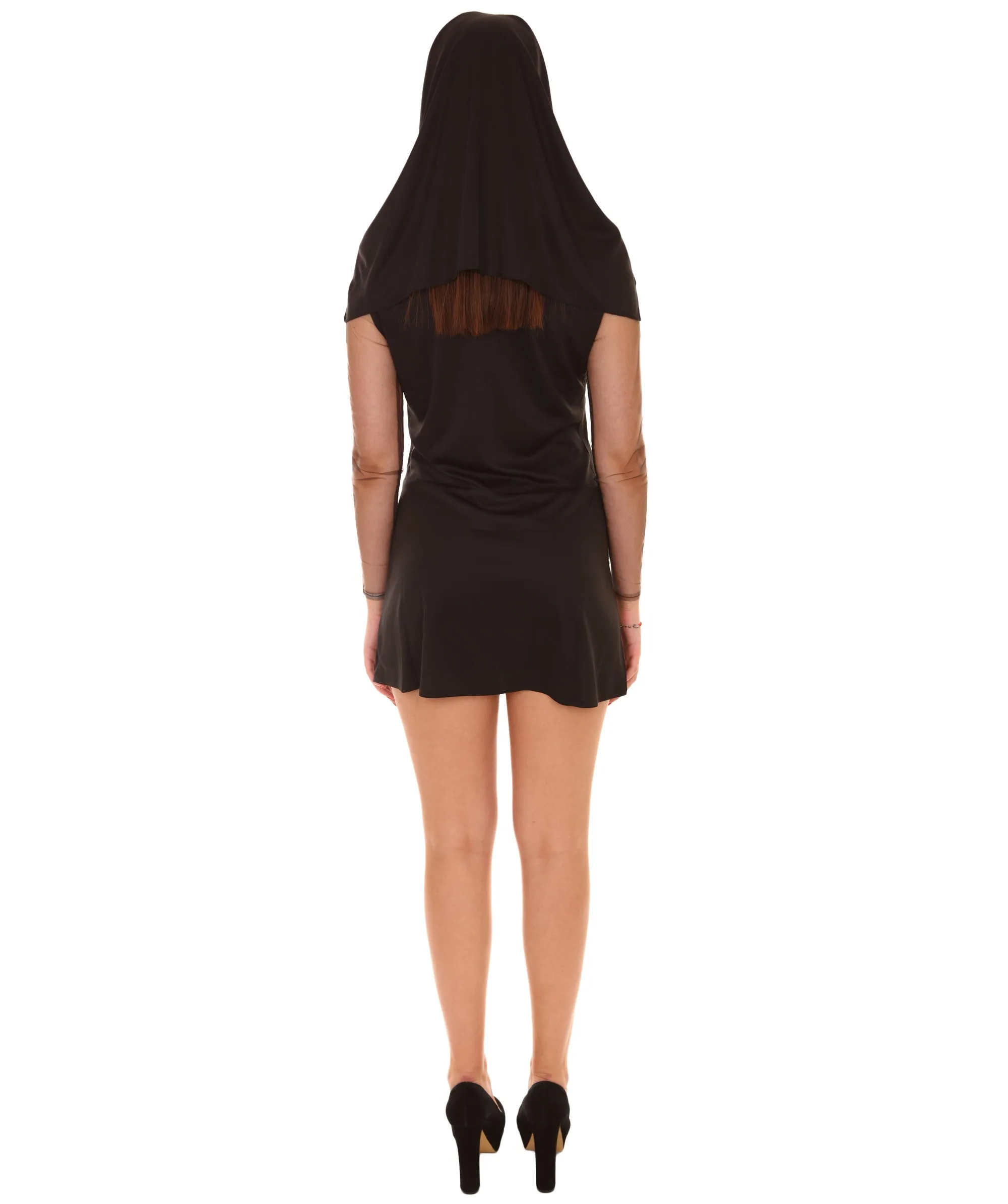 Adult Women's Sexy Nun Religious Costume | Black Cosplay Costume