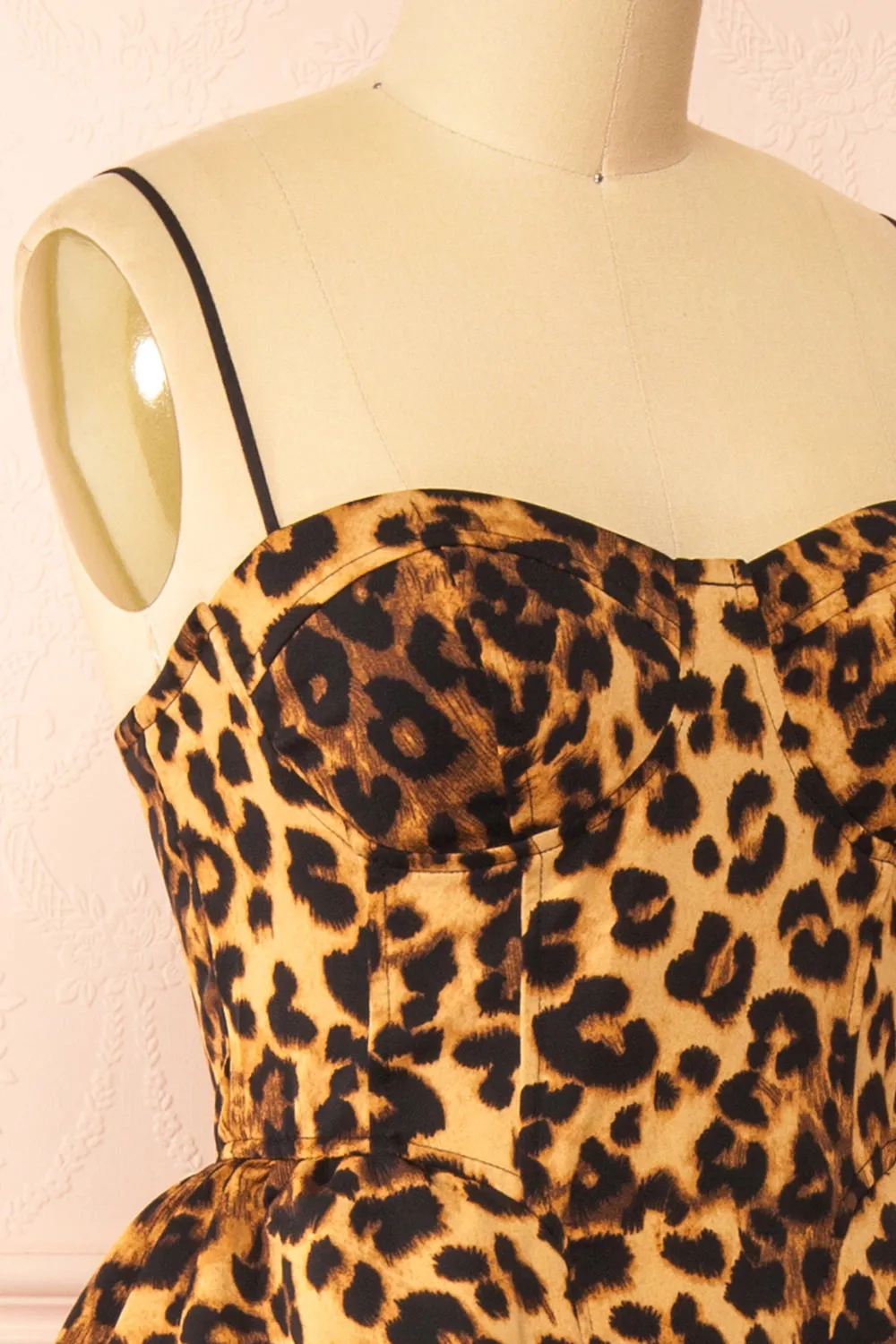 Aidan | Leopard Bustier Midi Dress