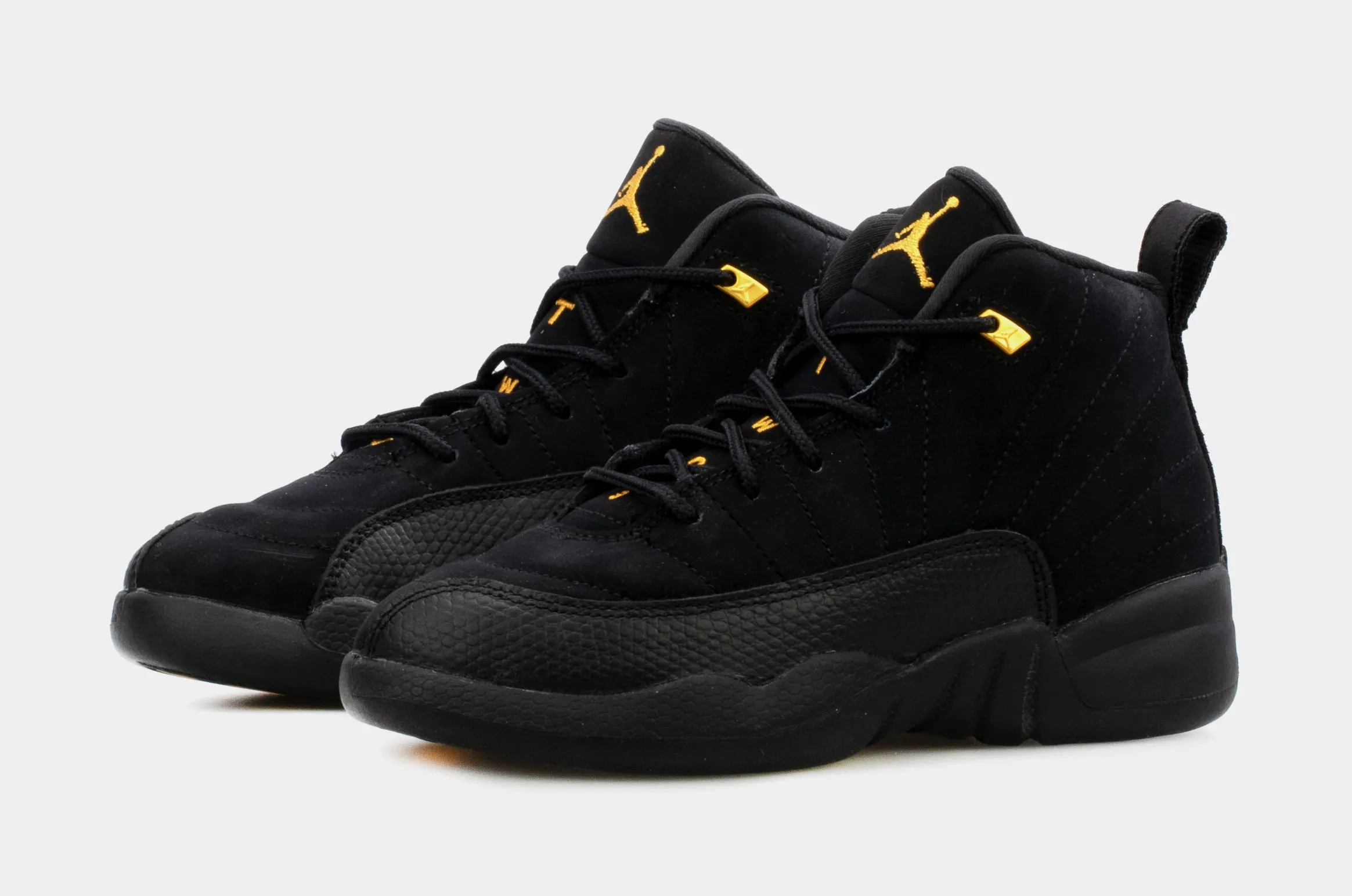 Air Jordan 12 Retro Black Taxi Preschool Lifestyle Shoes (Black) Free Shipping