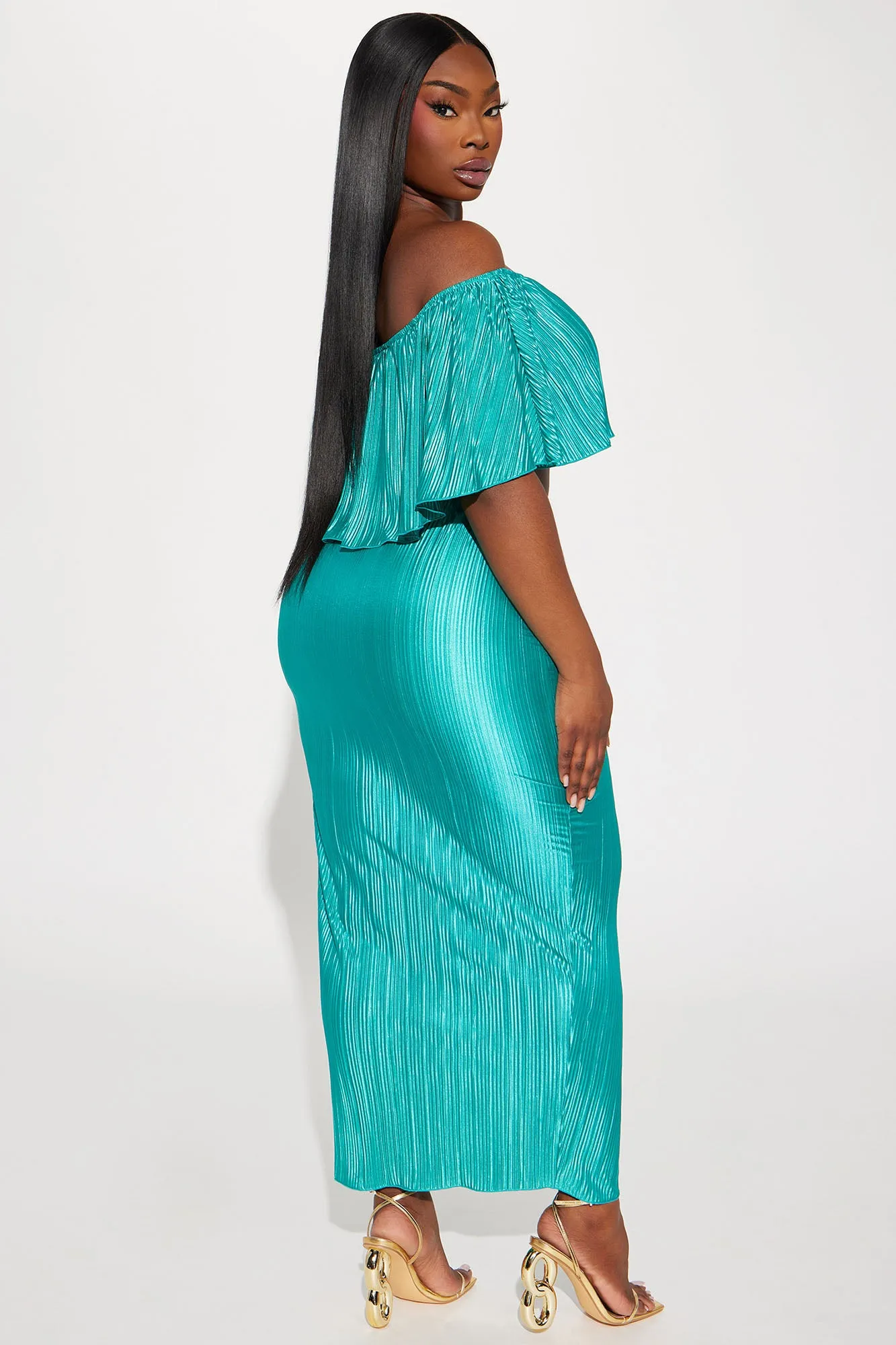 Alisha Plisse Skirt Set - Jade