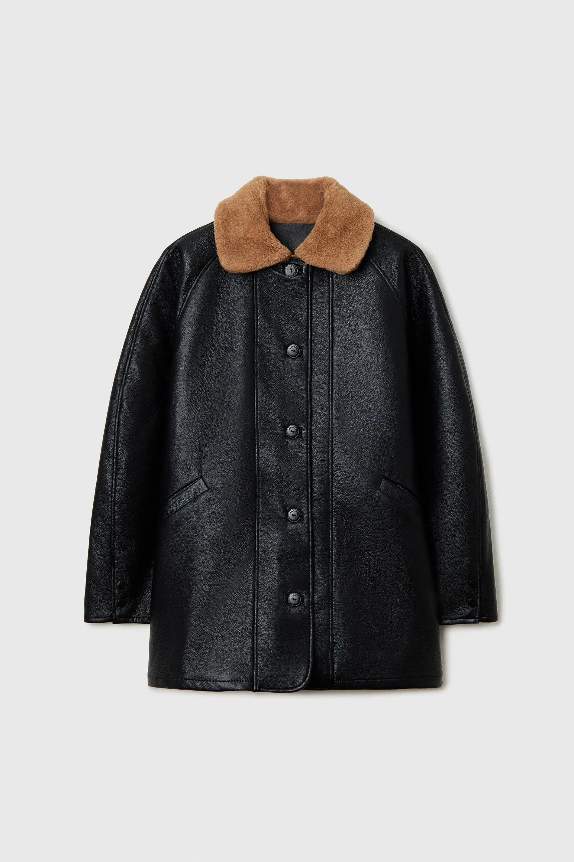Aviator Midi Coat Black
