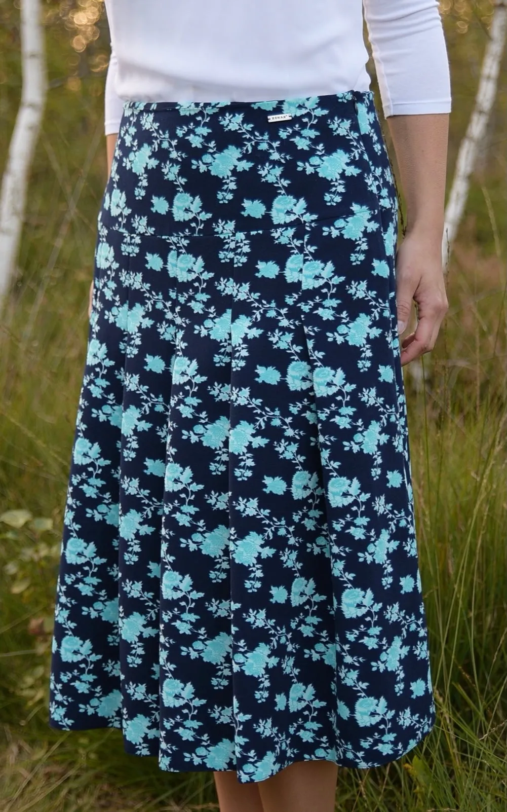 Blue Floral Skirt Style 2252B