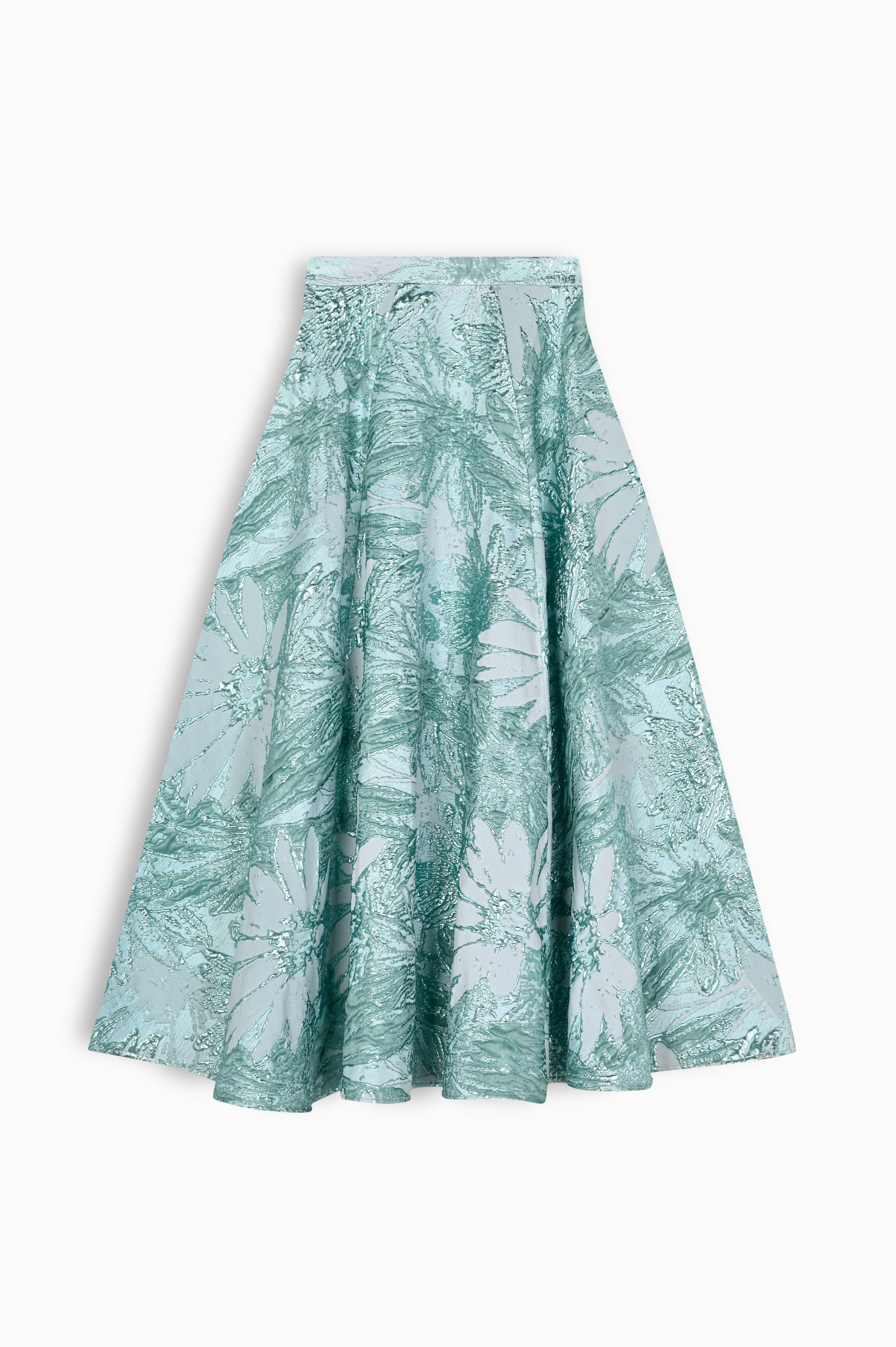 Brocade Tiered Midi Skirt with Floral Design