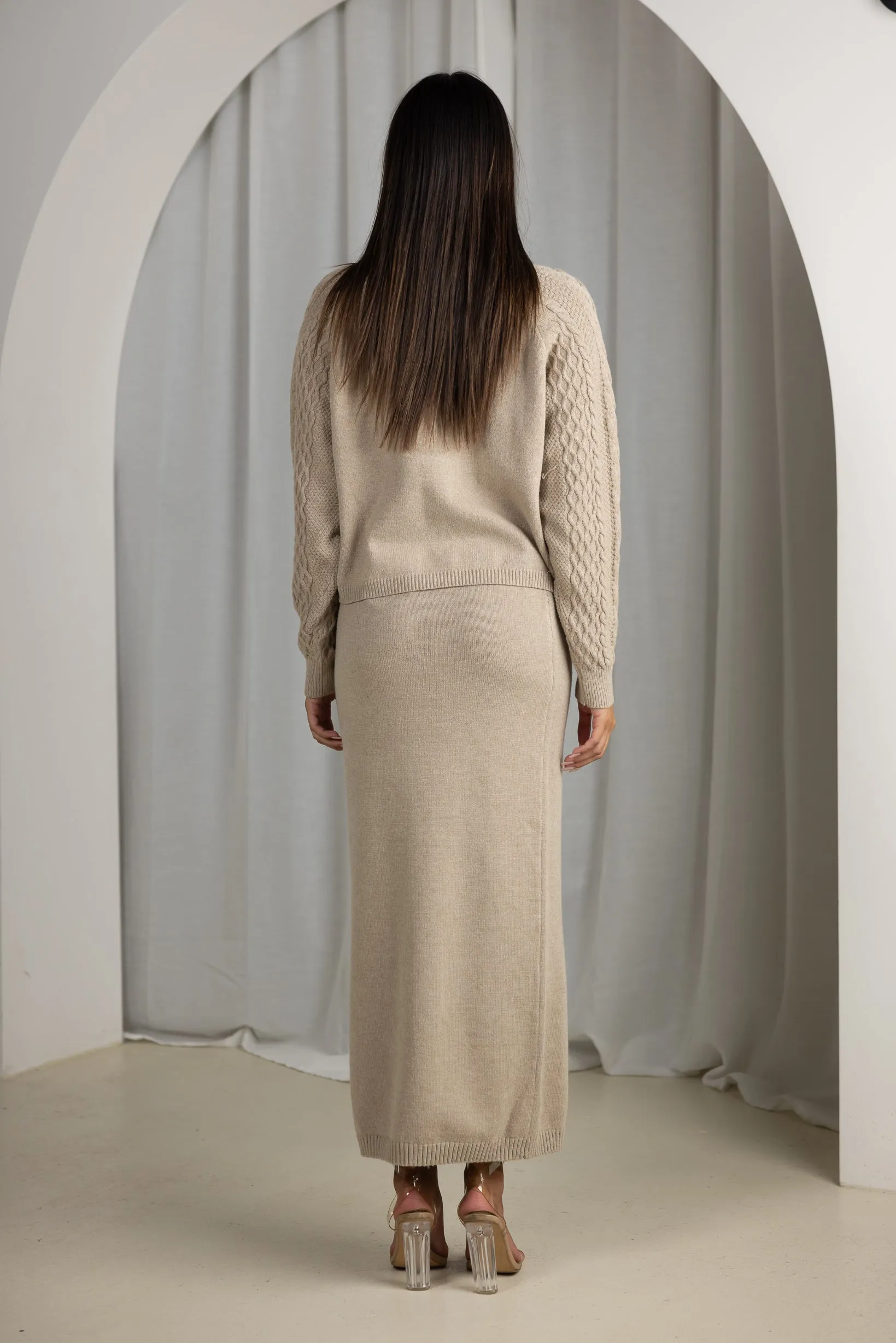 Cara Cable Knit Top &  Skirt