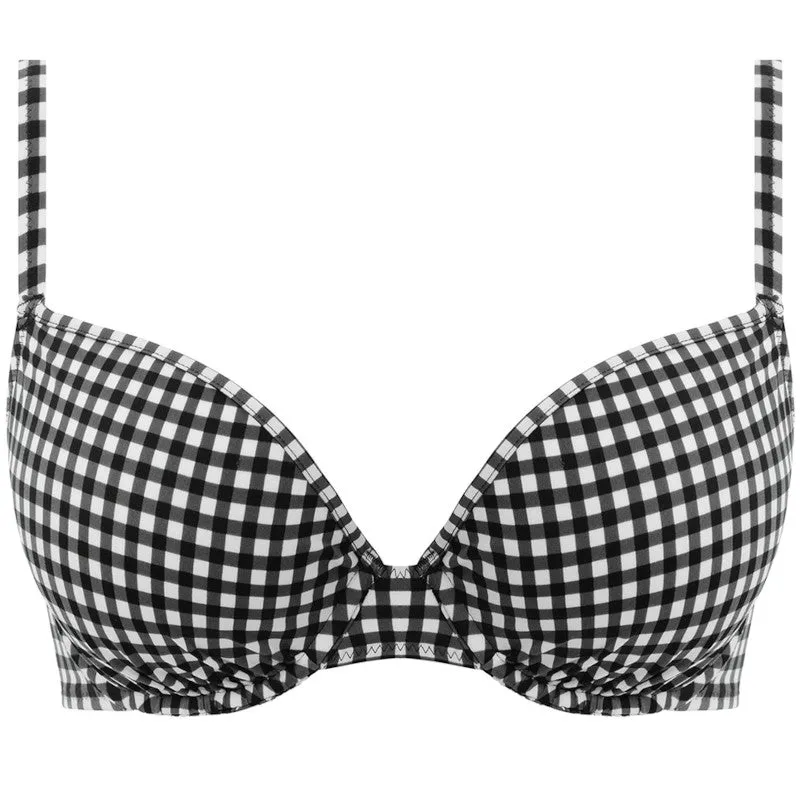 Check In Moulded Bikini Top Black White - Freya Swim