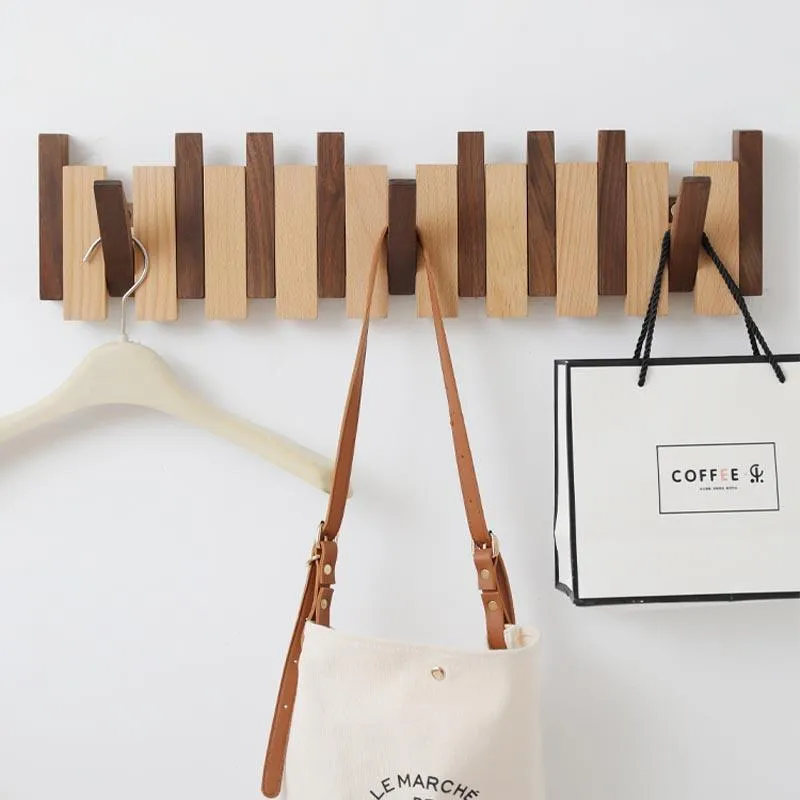Coat Rack with Wood Strips
