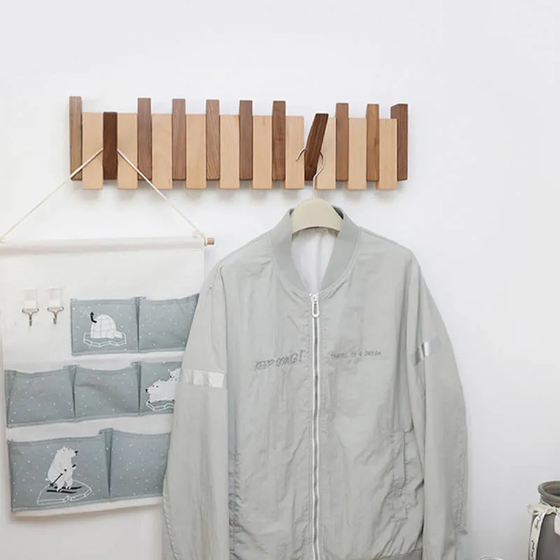 Coat Rack with Wood Strips