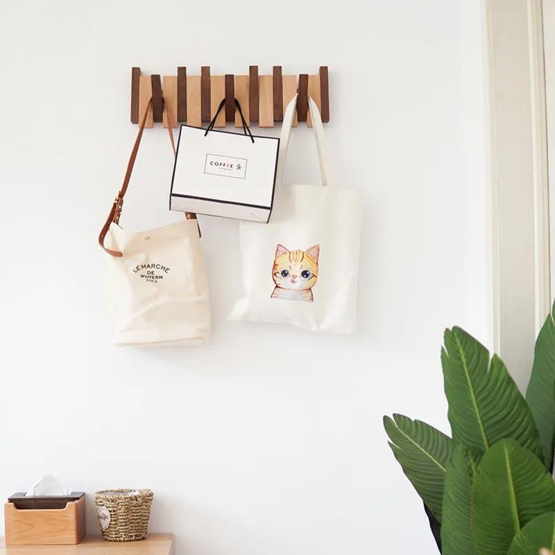 Coat Rack with Wood Strips