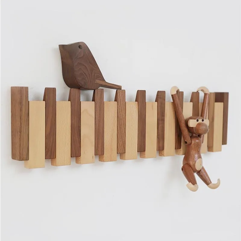 Coat Rack with Wood Strips