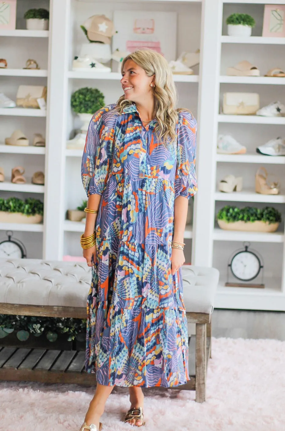 Colorful Abstract Midi Dress