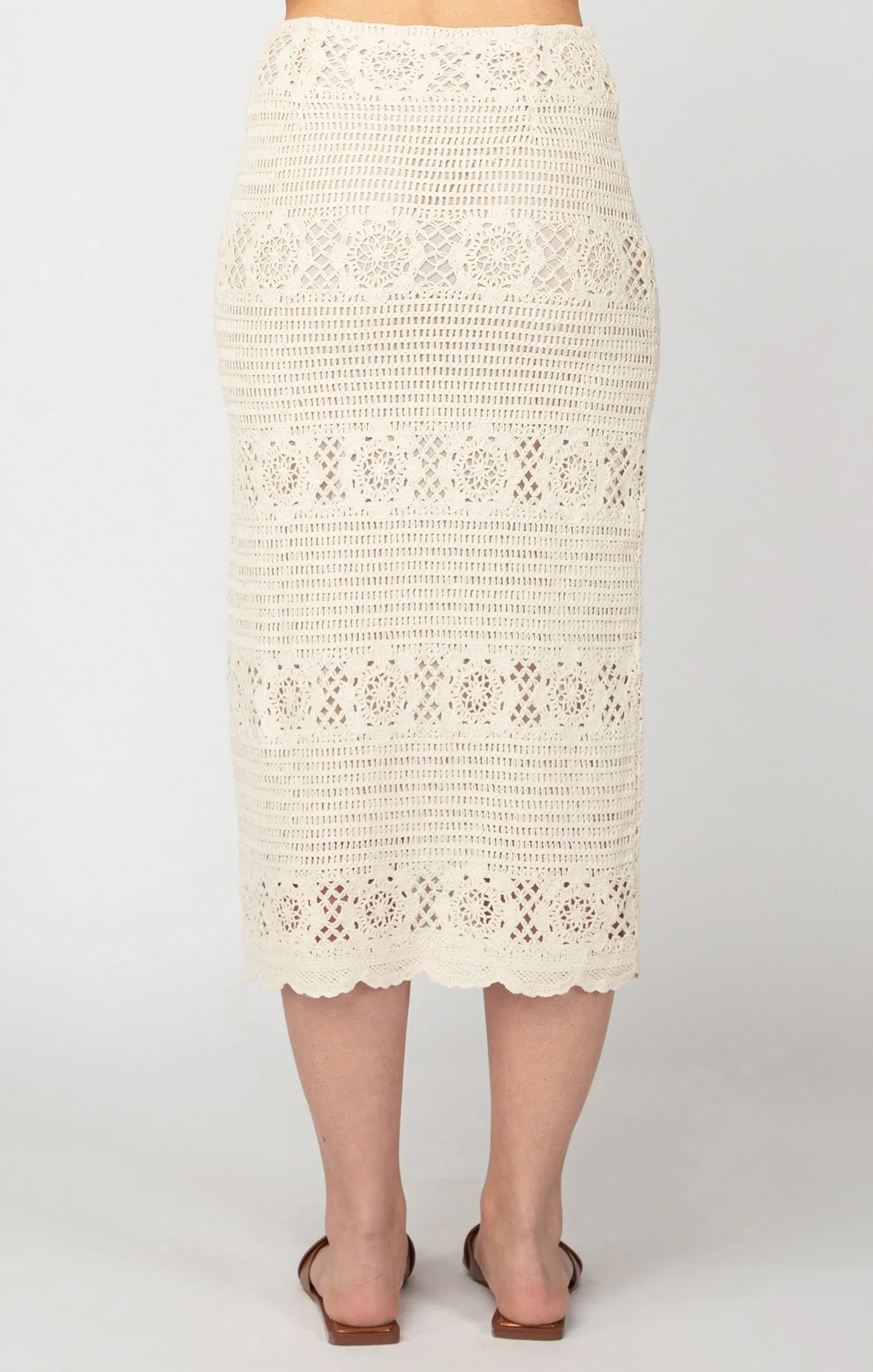 Crochet Midi Skirt in Oatmeal