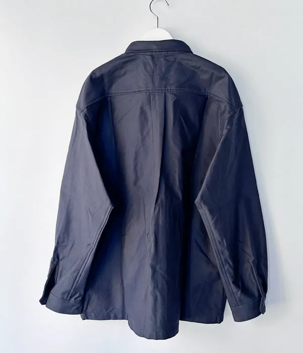 DESCENDANT/CLINCH SATIN LS SHIRT (NAVY)