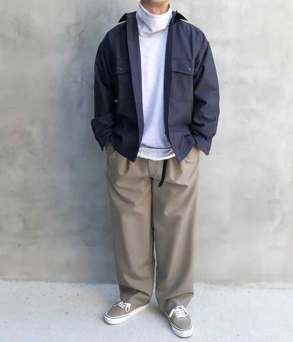 DESCENDANT/CLINCH SATIN LS SHIRT (NAVY)