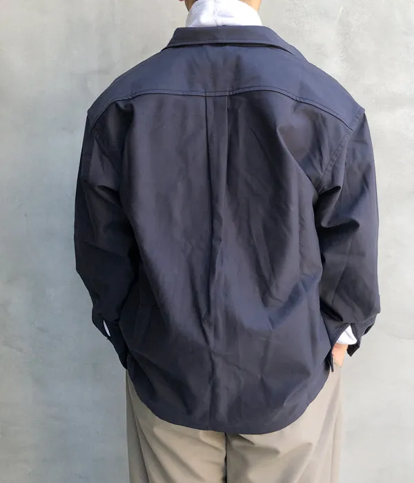 DESCENDANT/CLINCH SATIN LS SHIRT (NAVY)