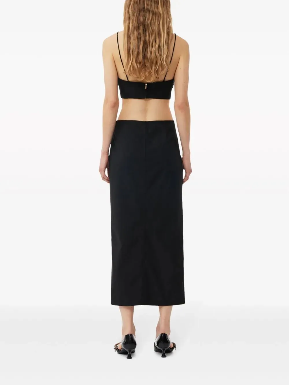 Drapey Melange Midi Skirt