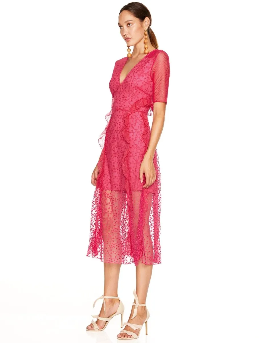FUCHSIA DELIGHT MIDI DRESS