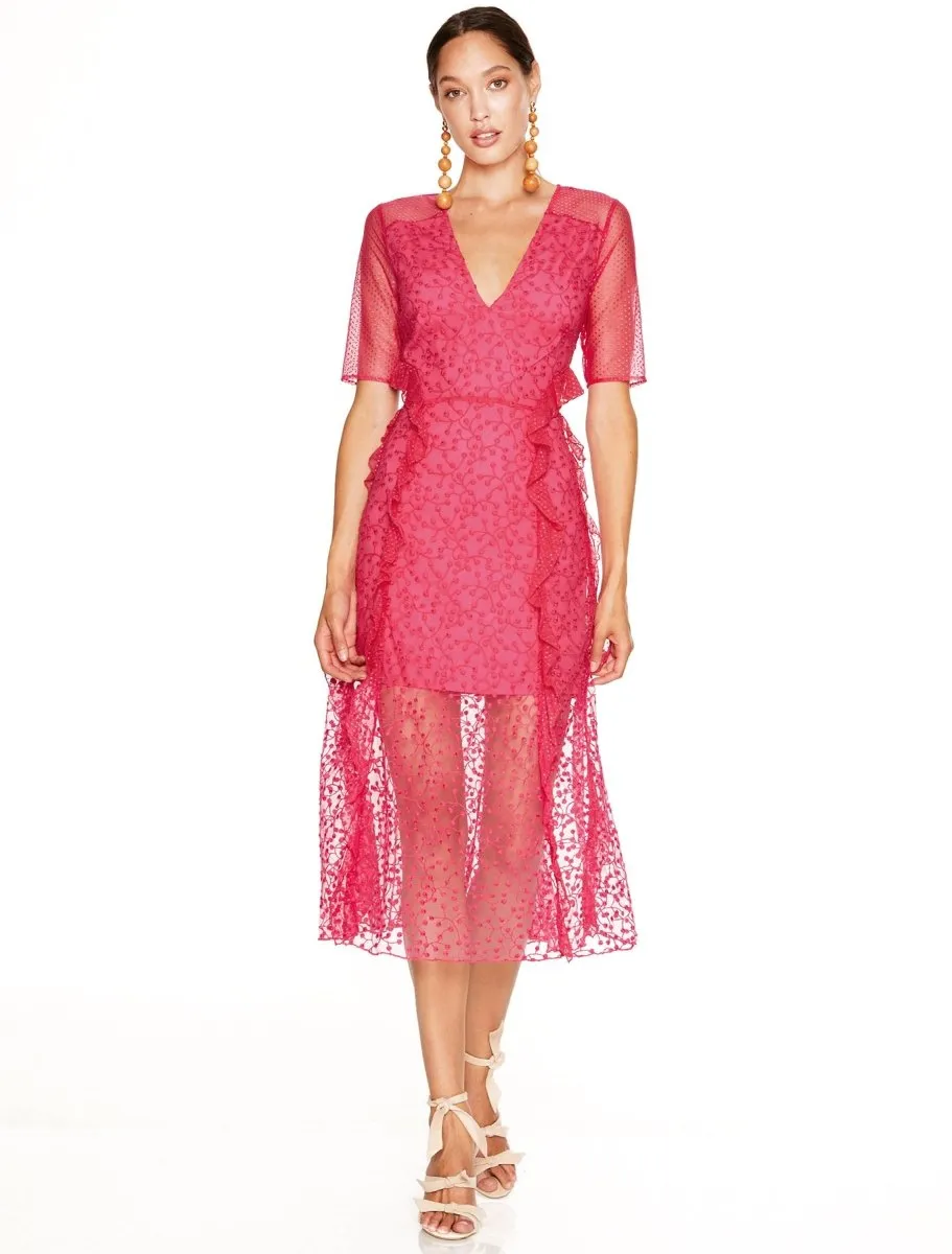 FUCHSIA DELIGHT MIDI DRESS