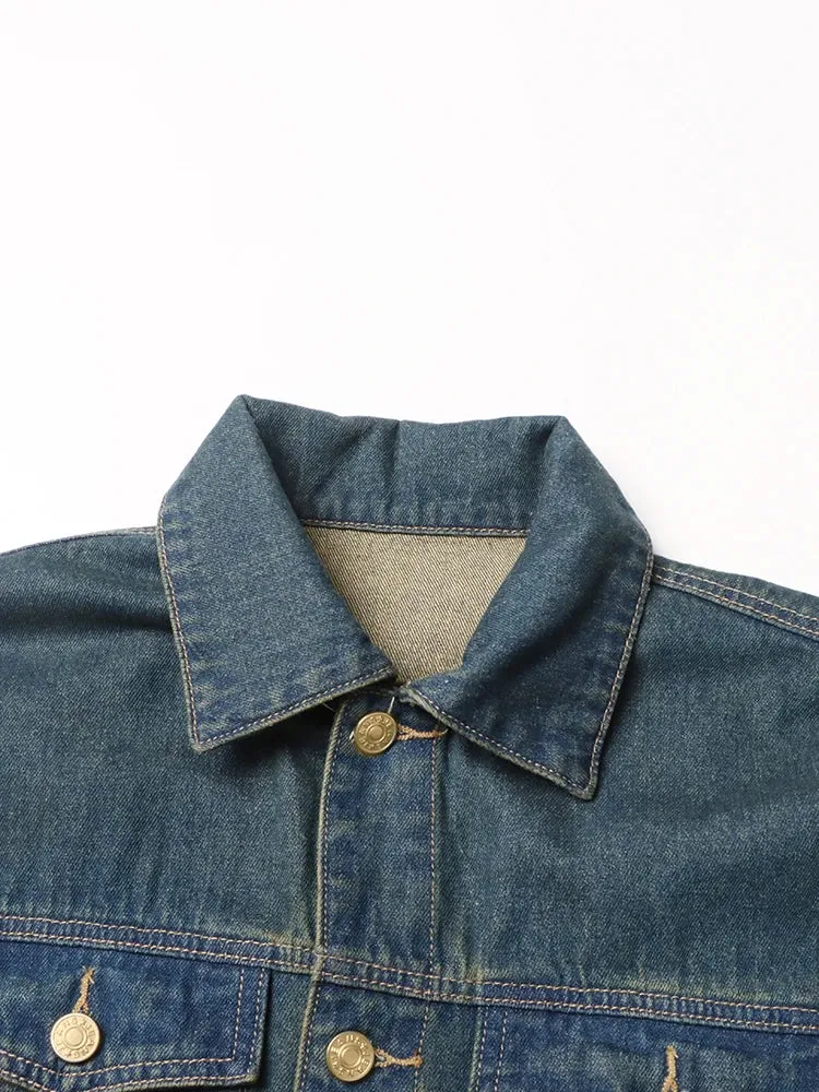 HEYFANCYSTYLE Denim Batwing Sleeve Cape Coat