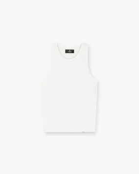 Initial Rib Vest - Flat White