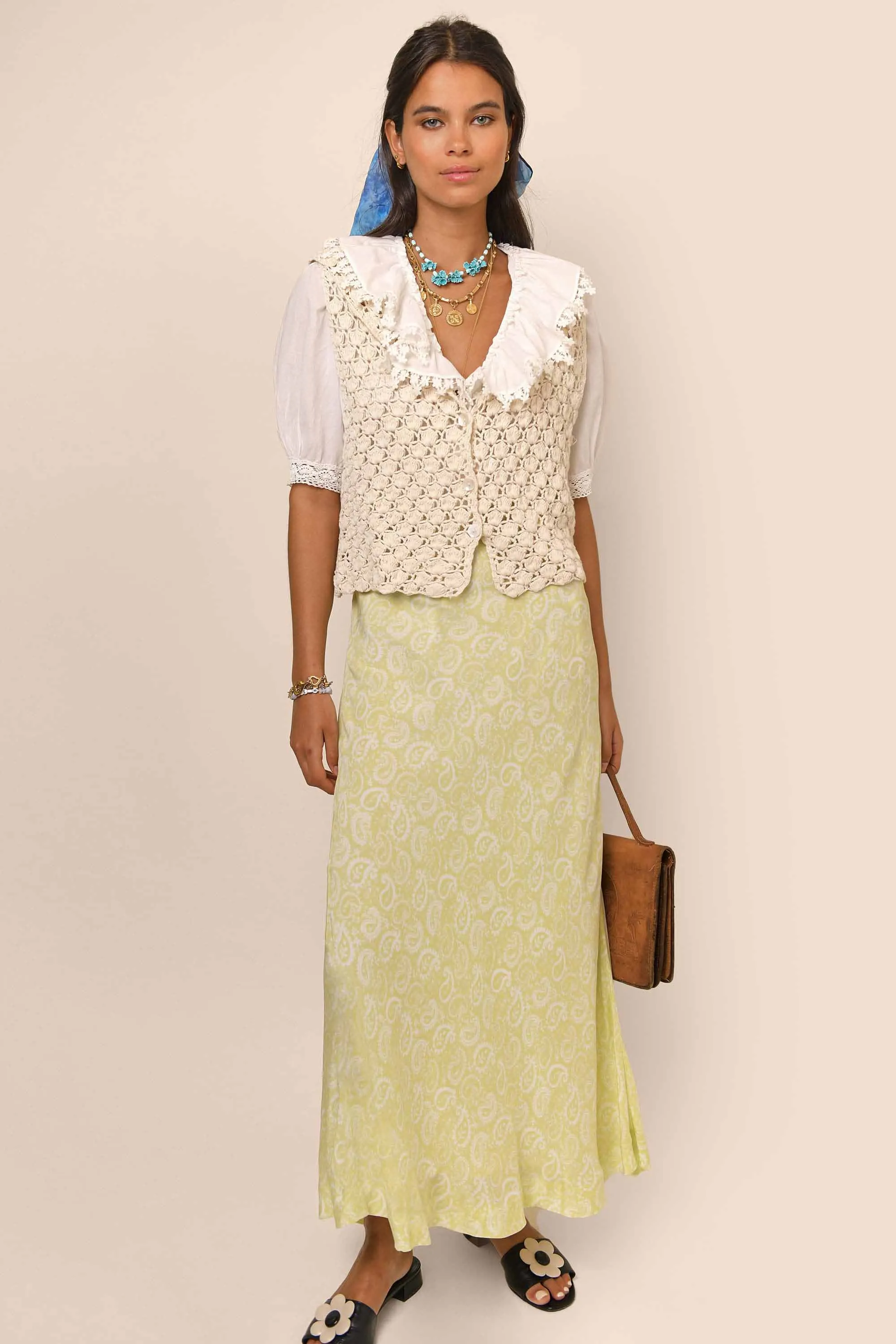 Kelly - Chartreuse Paisley Stamp