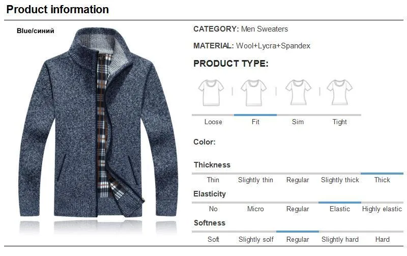 Mens Sweater-Coat Cardigan