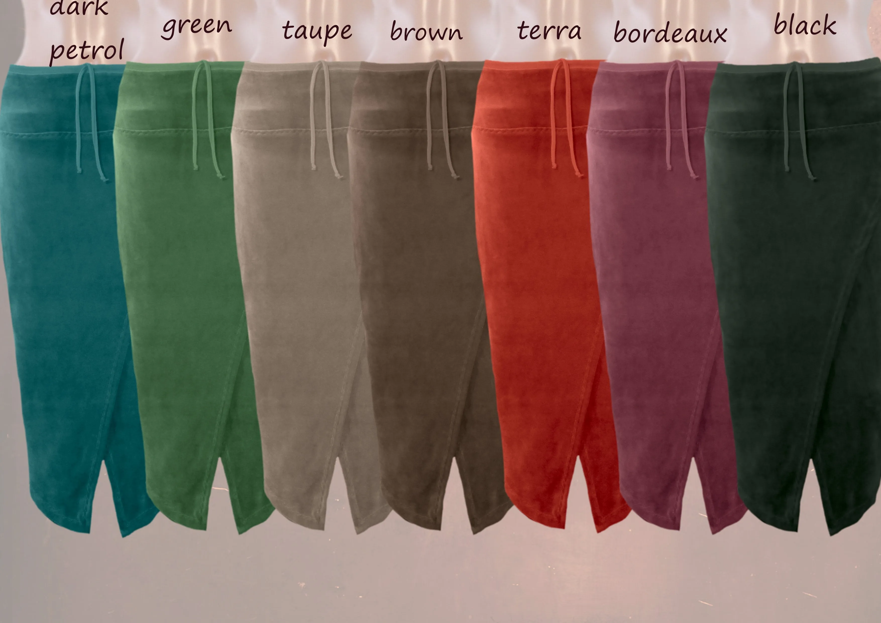 Midi koker rok van nicky velours/velvet midi pencil skirt