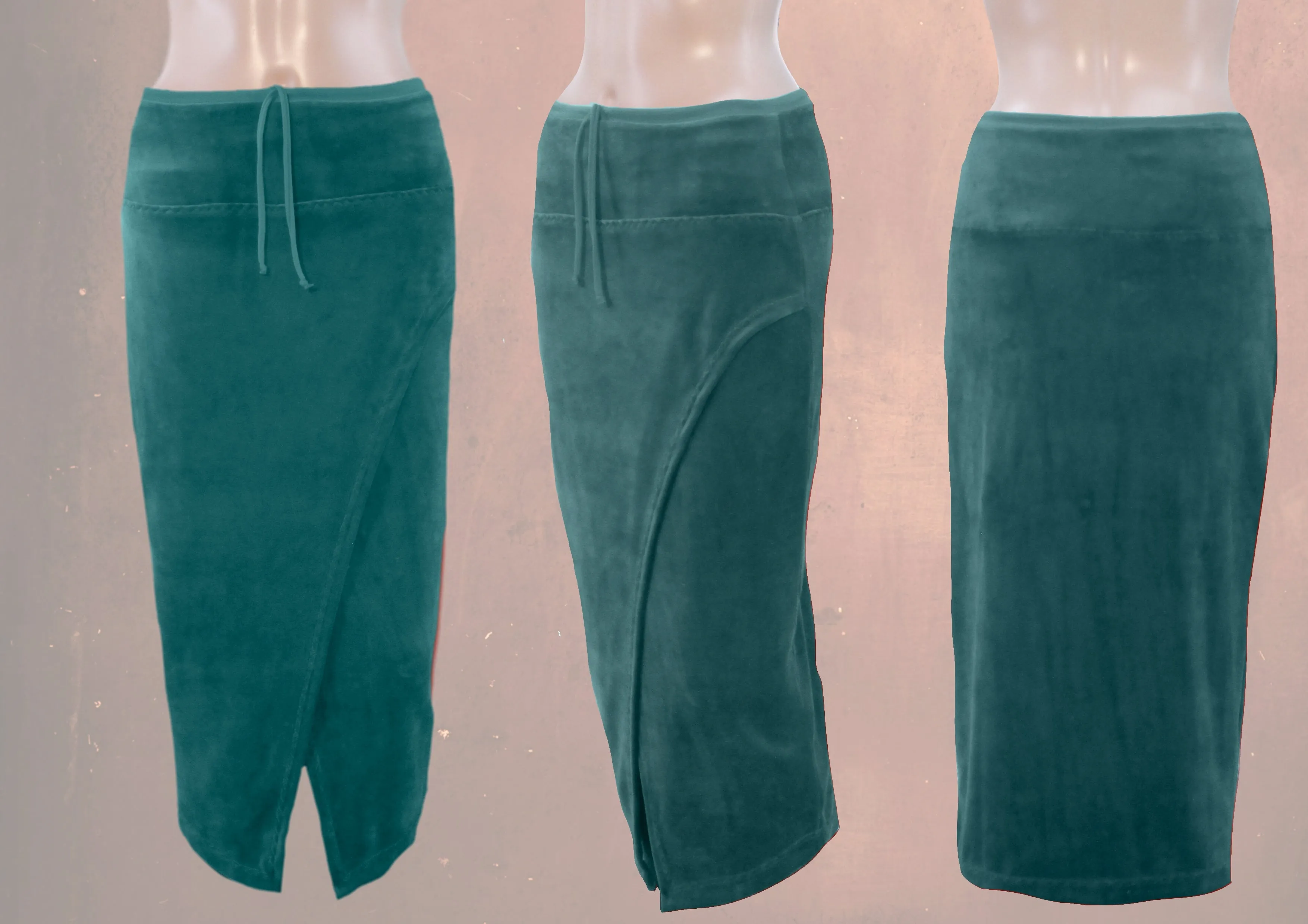 Midi koker rok van nicky velours/velvet midi pencil skirt
