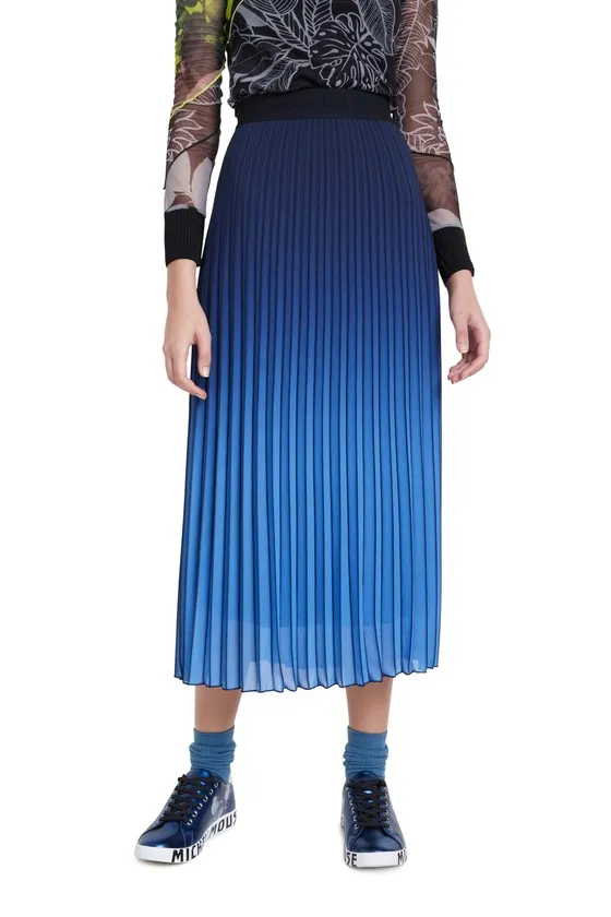 Midi Skirt Flared Pleated - Elastic Waist