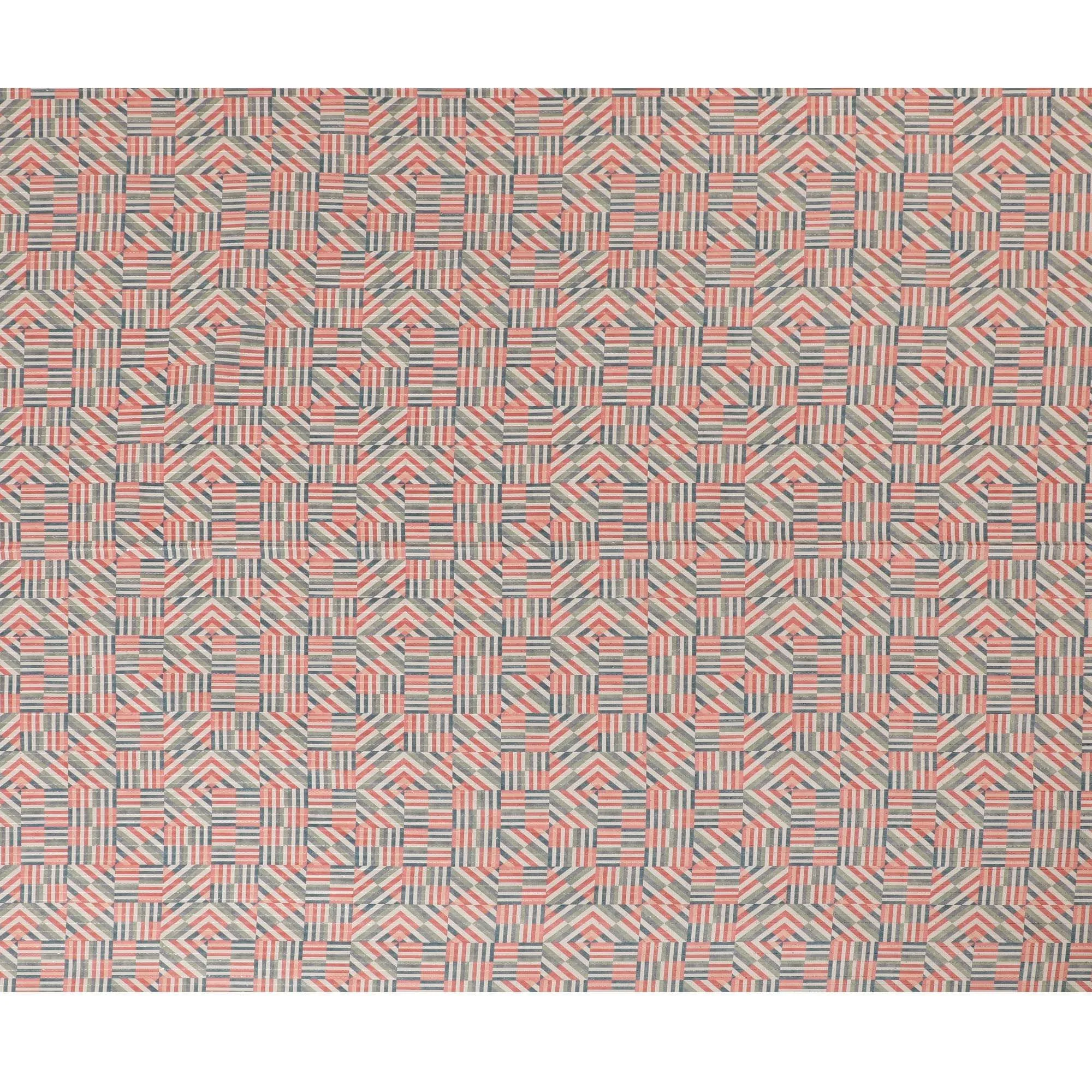 Multicolor synthetic silk fabric with same tone embroidery having sequins in stripe design-D16424