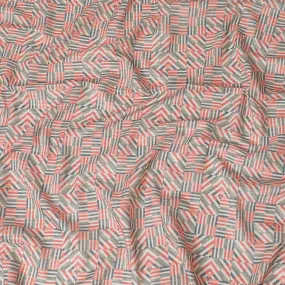 Multicolor synthetic silk fabric with same tone embroidery having sequins in stripe design-D16424