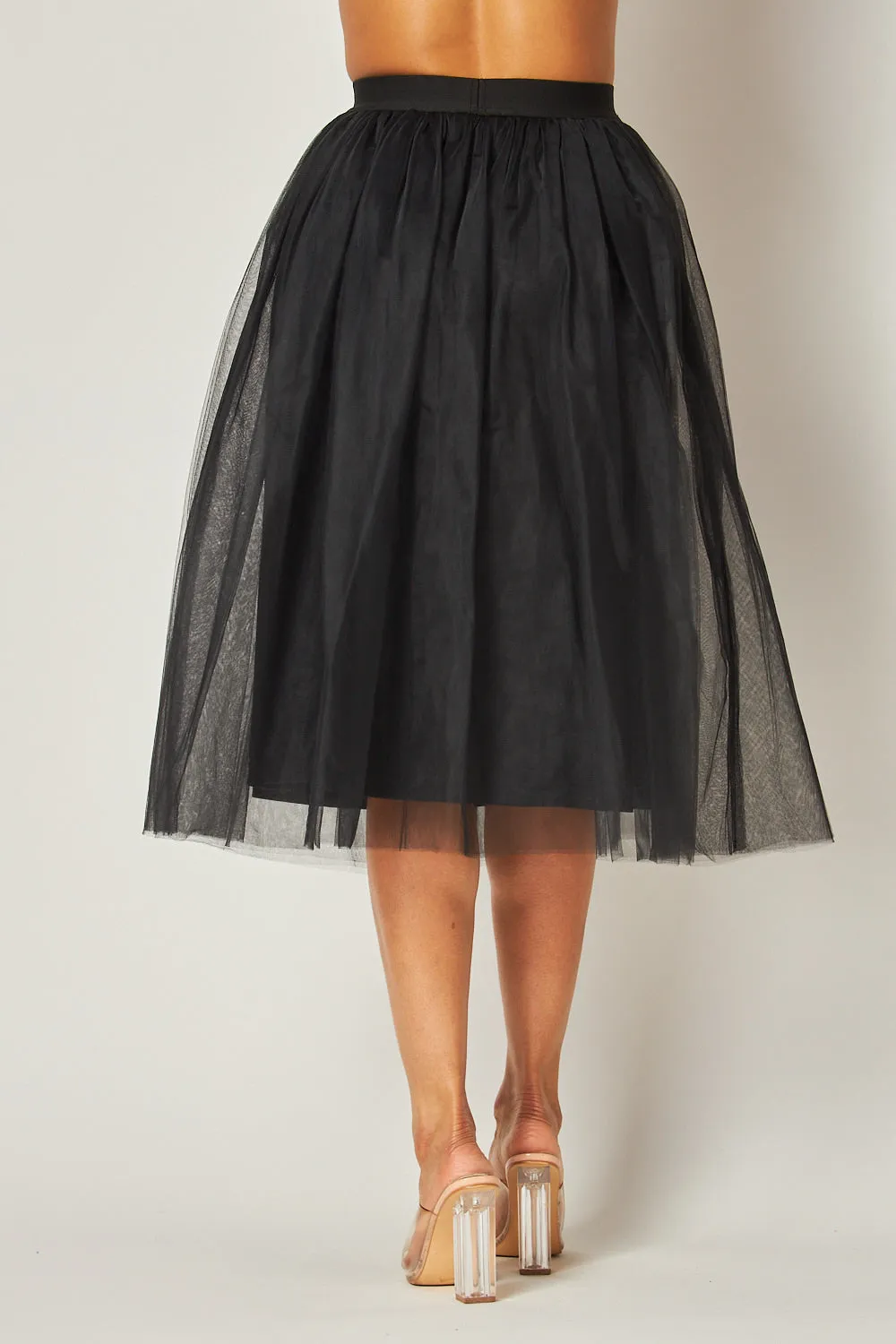 Need Your Love Mesh Midi Puff Skirt