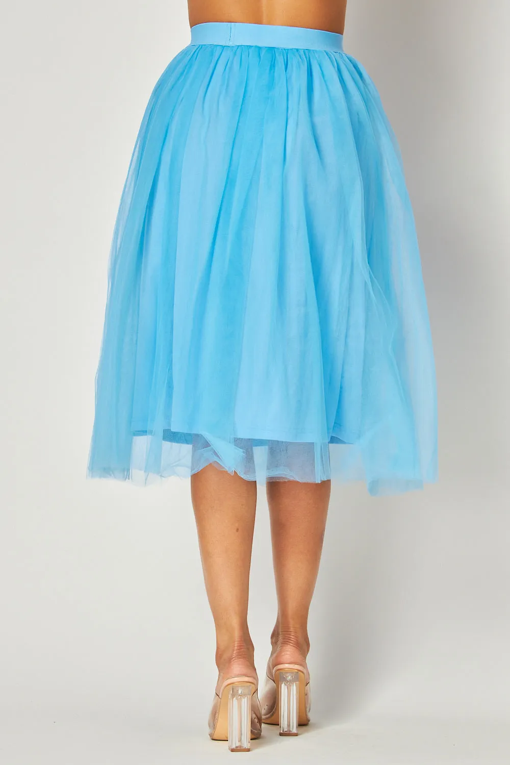 Need Your Love Mesh Midi Puff Skirt