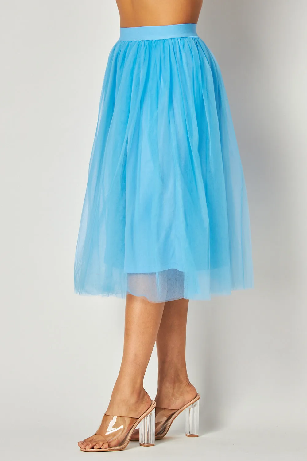 Need Your Love Mesh Midi Puff Skirt