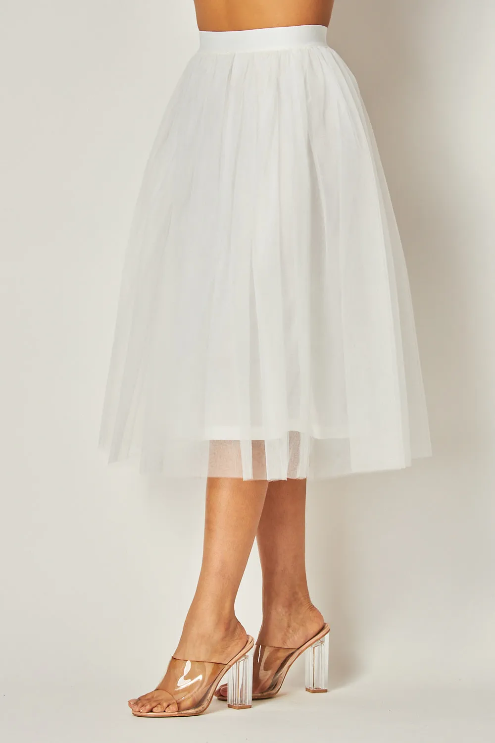 Need Your Love Mesh Midi Puff Skirt