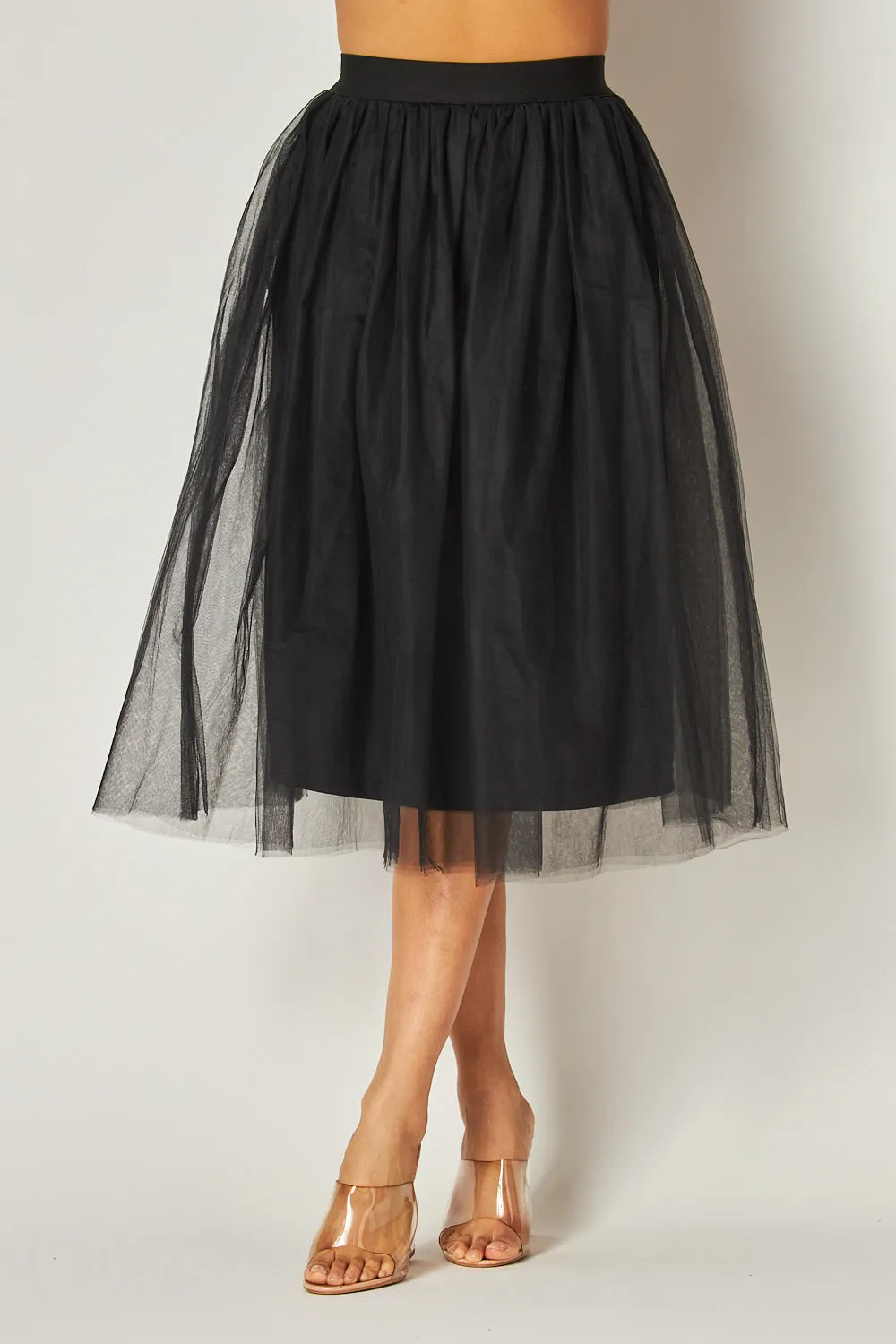 Need Your Love Mesh Midi Puff Skirt