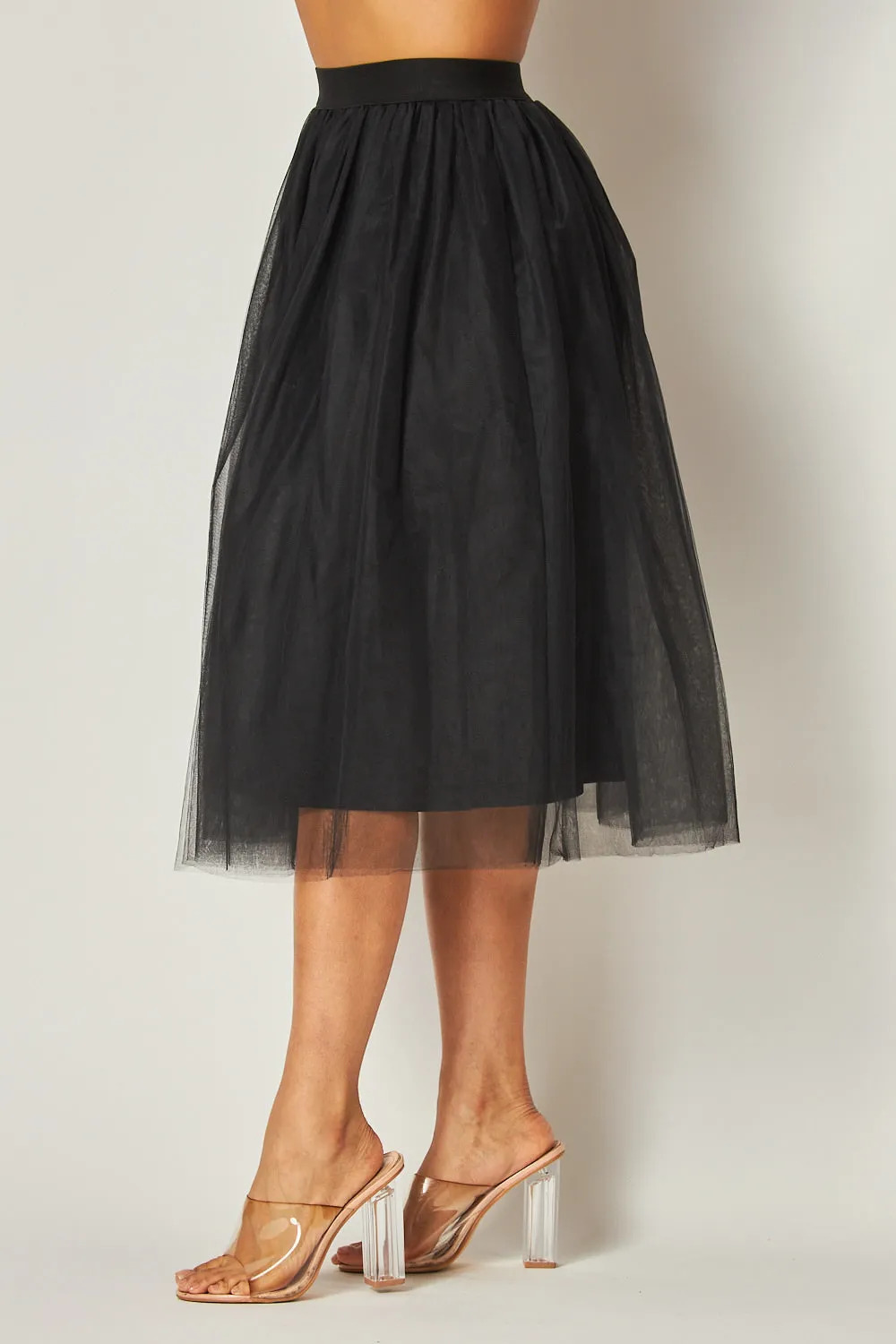 Need Your Love Mesh Midi Puff Skirt