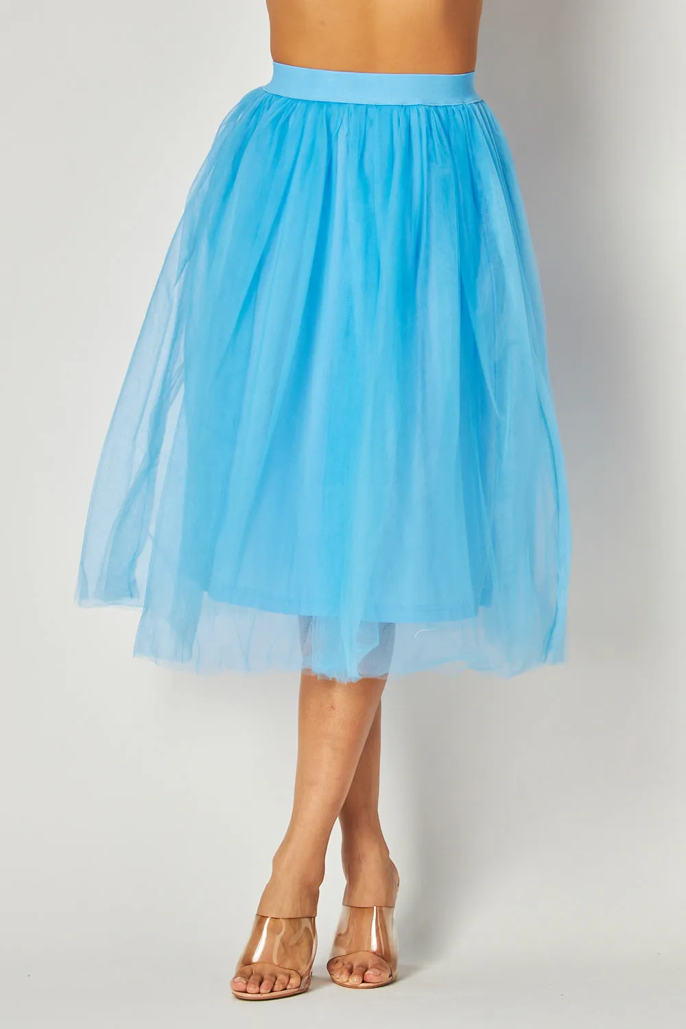 Need Your Love Mesh Midi Puff Skirt