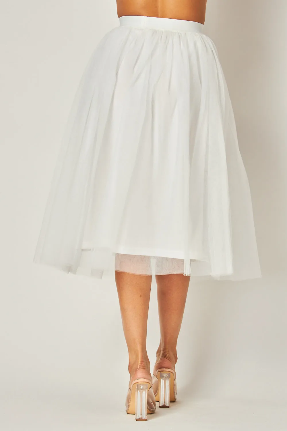 Need Your Love Mesh Midi Puff Skirt