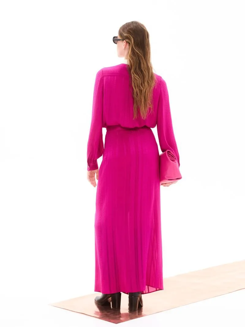 Nemea Midi Silk Skirt Magenta