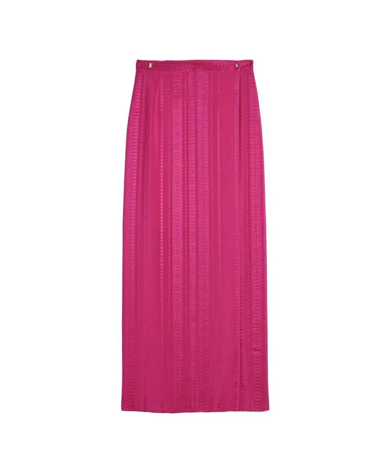 Nemea Midi Silk Skirt Magenta