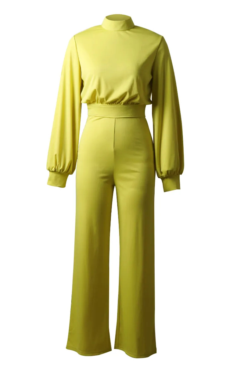 Purpdrank - Casual Solid Half A Turtleneck Straight Jumpsuits(3 Colors)