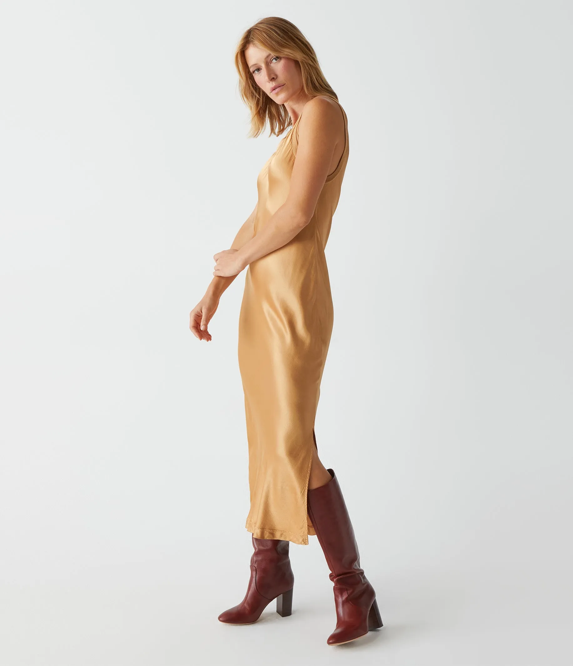Randi Satin Midi Dress