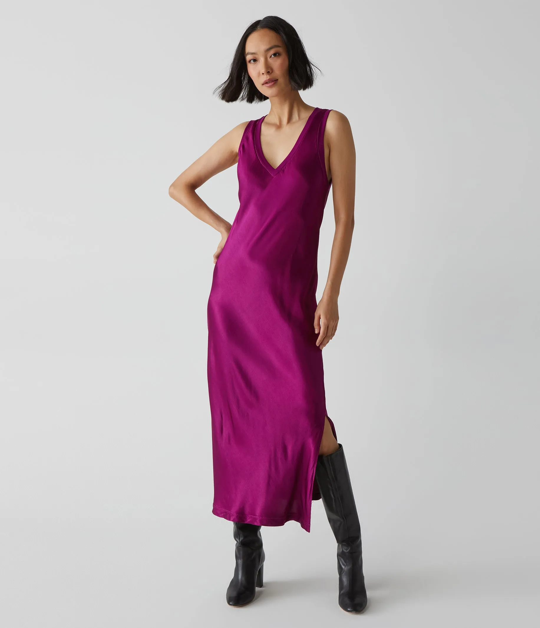 Randi Satin Midi Dress