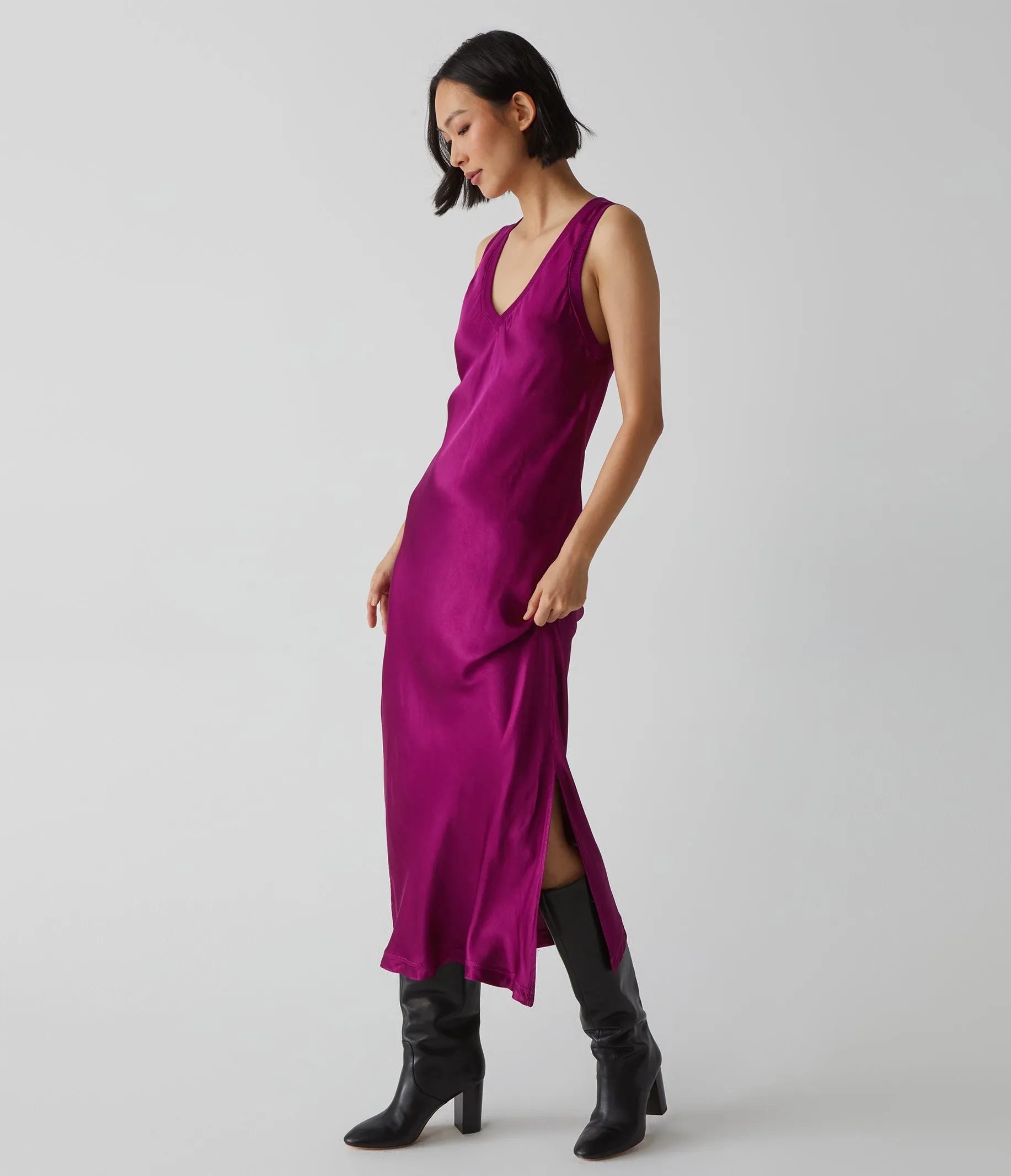 Randi Satin Midi Dress