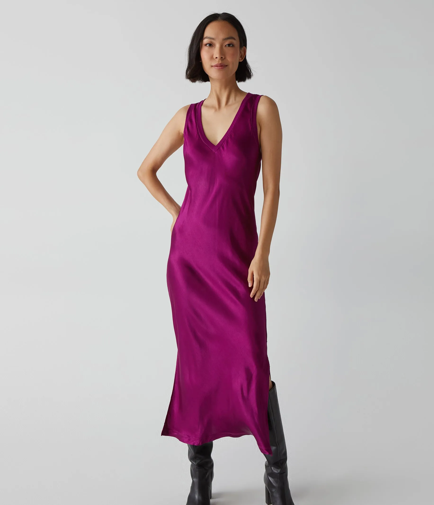 Randi Satin Midi Dress